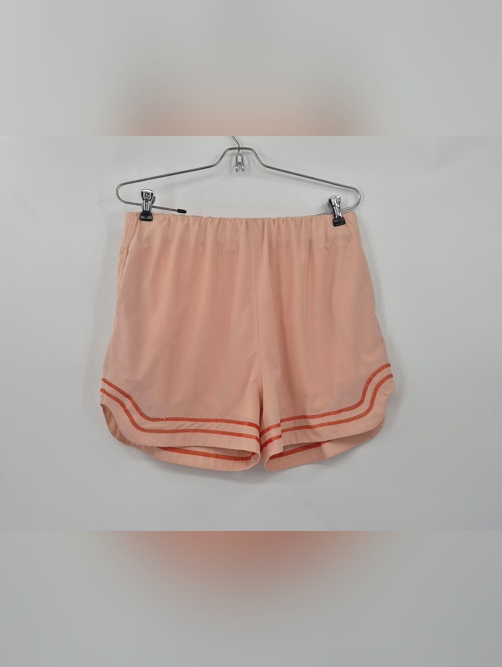 Free People Inspired Athletic Shorts Light Peach Contrast Stitching Size Large